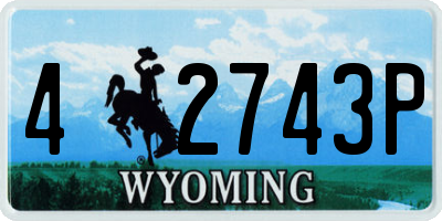 WY license plate 42743P