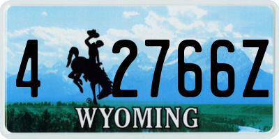 WY license plate 42766Z