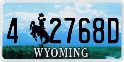 WY license plate 42768D