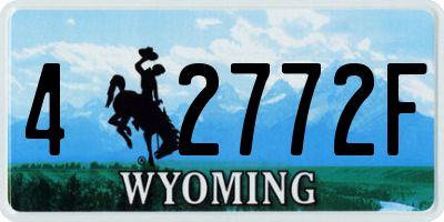 WY license plate 42772F
