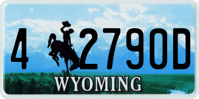 WY license plate 42790D