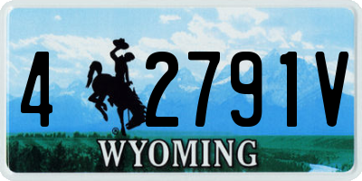 WY license plate 42791V