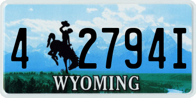 WY license plate 42794I