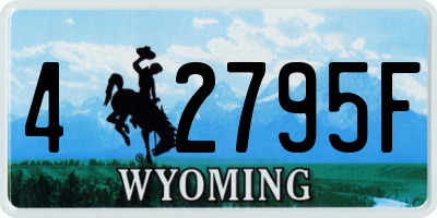 WY license plate 42795F