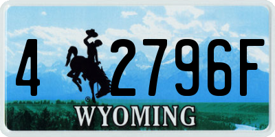 WY license plate 42796F