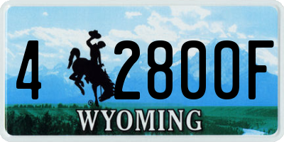 WY license plate 42800F