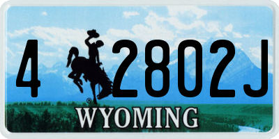 WY license plate 42802J