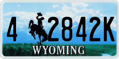WY license plate 42842K