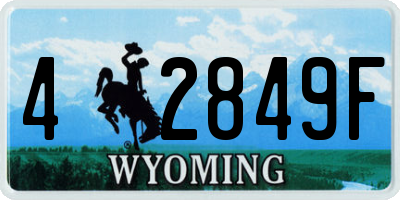 WY license plate 42849F
