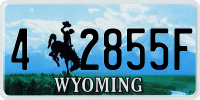 WY license plate 42855F