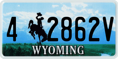 WY license plate 42862V