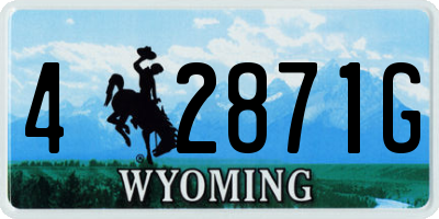 WY license plate 42871G