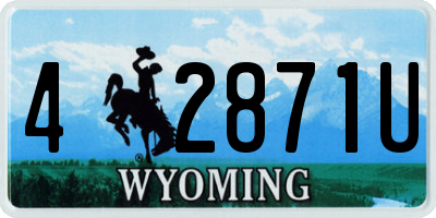 WY license plate 42871U