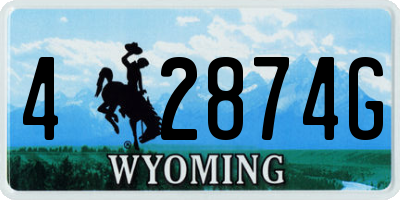 WY license plate 42874G