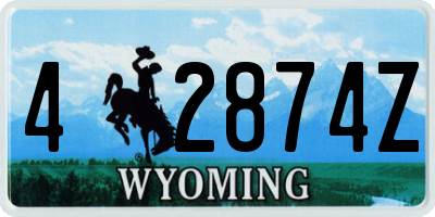 WY license plate 42874Z