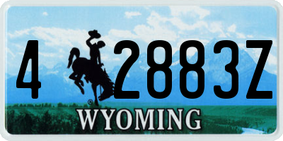 WY license plate 42883Z