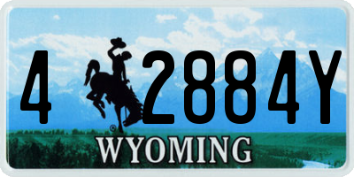 WY license plate 42884Y