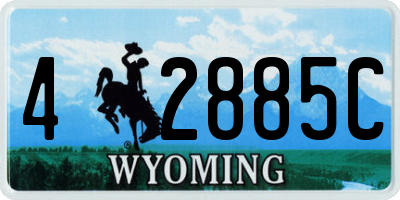 WY license plate 42885C