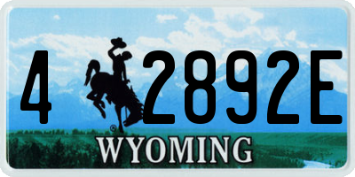 WY license plate 42892E