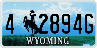 WY license plate 42894G