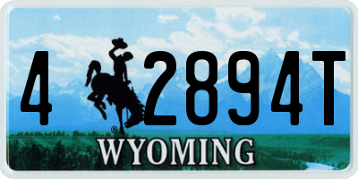 WY license plate 42894T