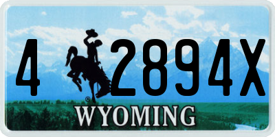 WY license plate 42894X