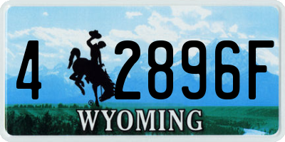 WY license plate 42896F