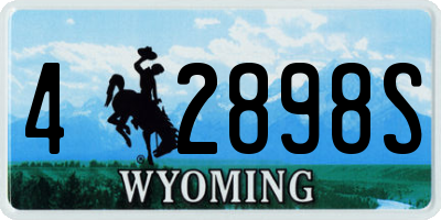 WY license plate 42898S