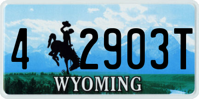 WY license plate 42903T