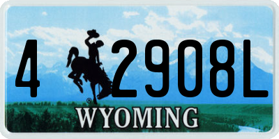 WY license plate 42908L
