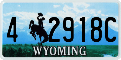 WY license plate 42918C