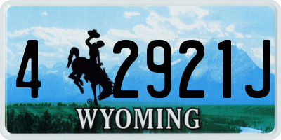 WY license plate 42921J