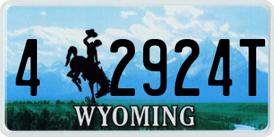 WY license plate 42924T