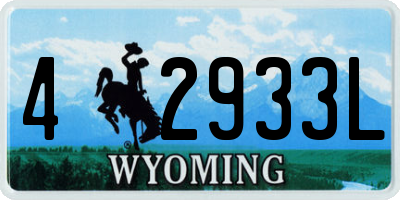 WY license plate 42933L