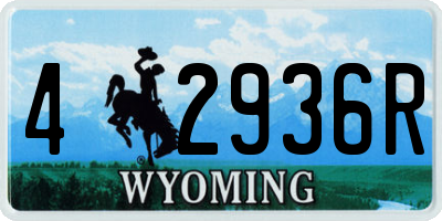 WY license plate 42936R