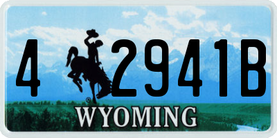 WY license plate 42941B