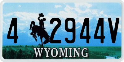 WY license plate 42944V