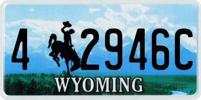 WY license plate 42946C