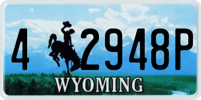 WY license plate 42948P