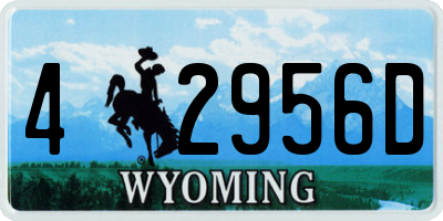 WY license plate 42956D