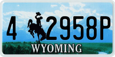 WY license plate 42958P