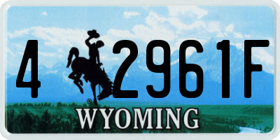 WY license plate 42961F