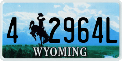 WY license plate 42964L