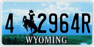 WY license plate 42964R