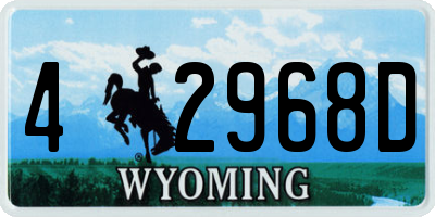WY license plate 42968D