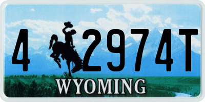 WY license plate 42974T