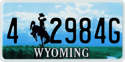 WY license plate 42984G