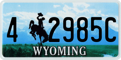 WY license plate 42985C