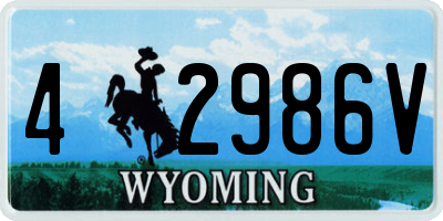 WY license plate 42986V