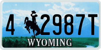 WY license plate 42987T